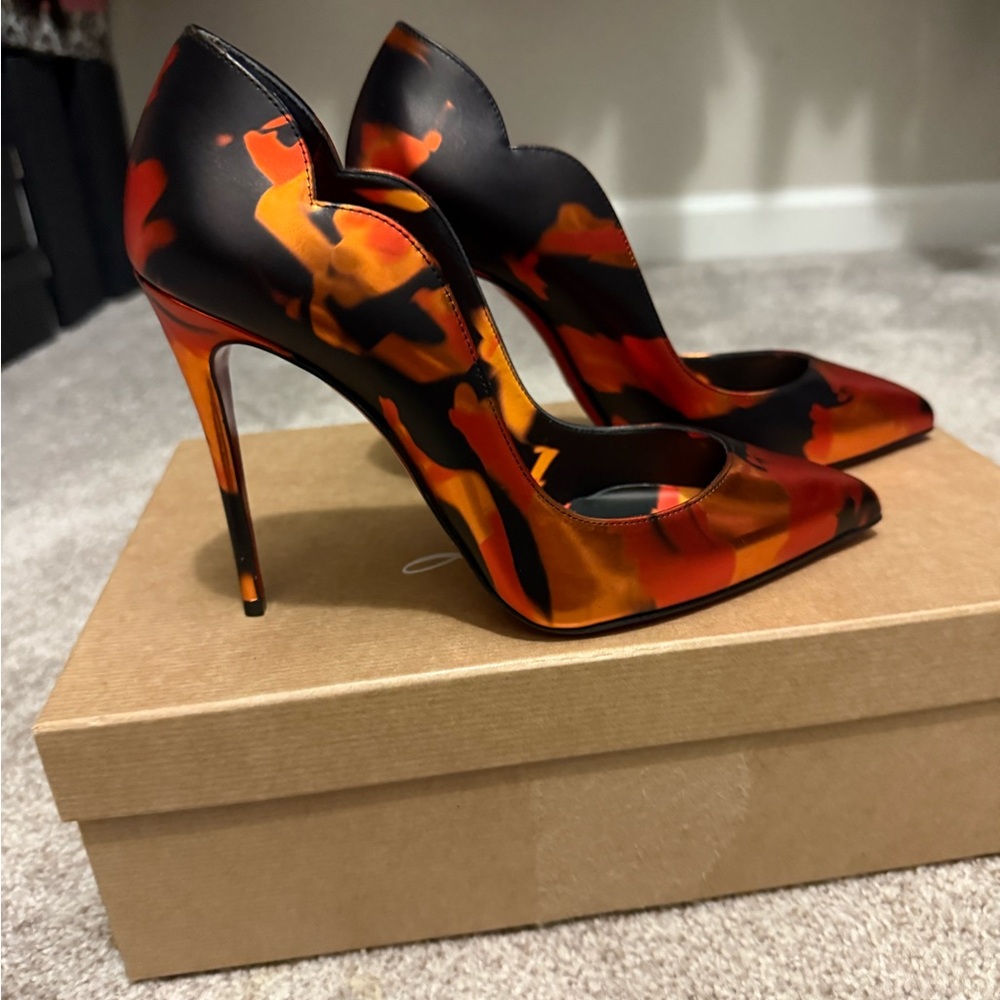 AUTHENTIC CHRISTIAN LOUBOUTIN HOT CHICK 100 fire red size 37 BRAND NEW NVR WORN